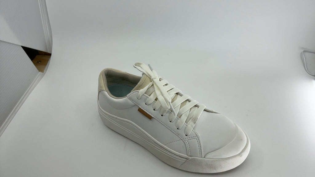 Dr. Scholl's Womens Time Off Platform Sneaker, White Smooth, Size 6.5