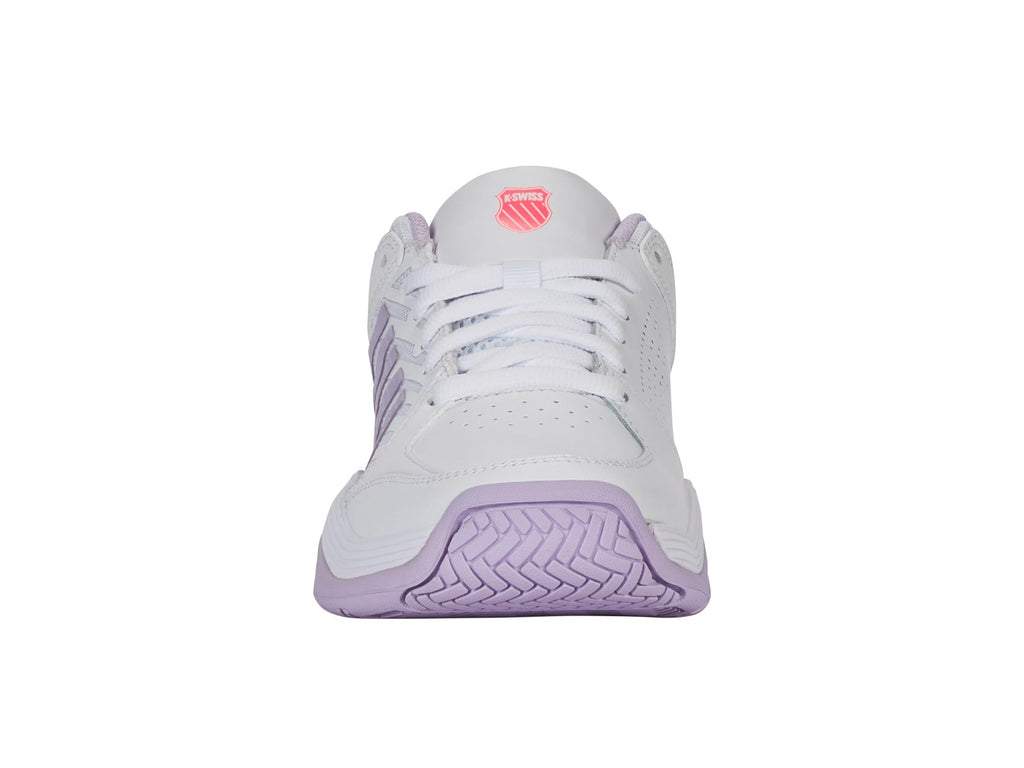 K-Swiss Women's Court Express 2 Tennis Shoe, White/Orchid Petal/Neon Blaze, 9 M