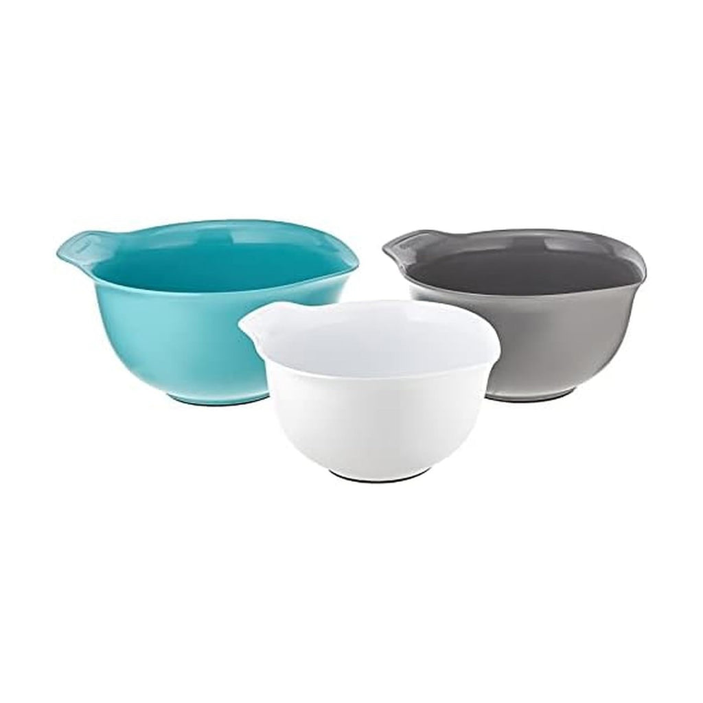 KitchenAid Mixing Bowls Set of 3, Easy Pour Spouts, Aqua Sky, Dishwasher Safe