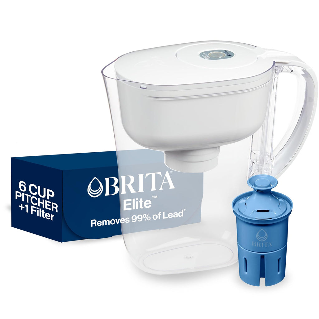 Brita Water Pitcher, 6-Cup Capacity, Elite Filter, 99% Lead Reduction