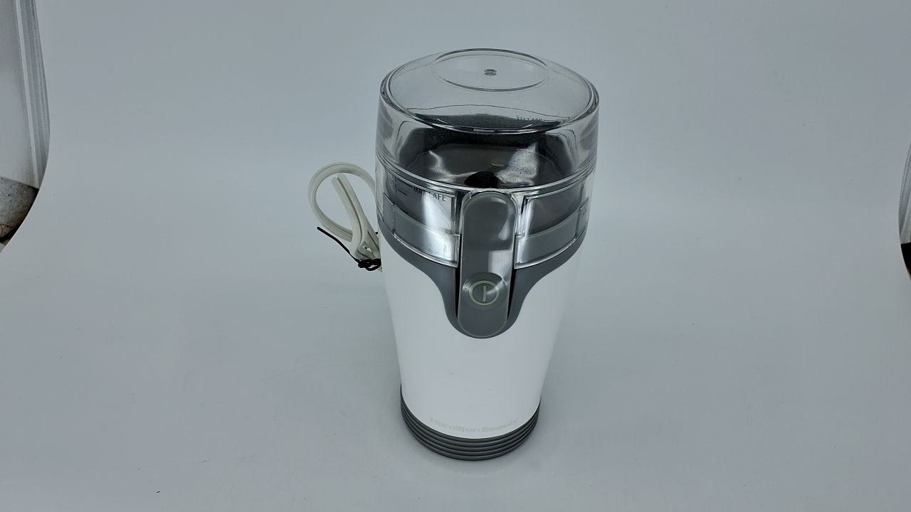 Electric Coffee Grinder for Beans & Spices, 12 Cups, White, Stainless Steel
