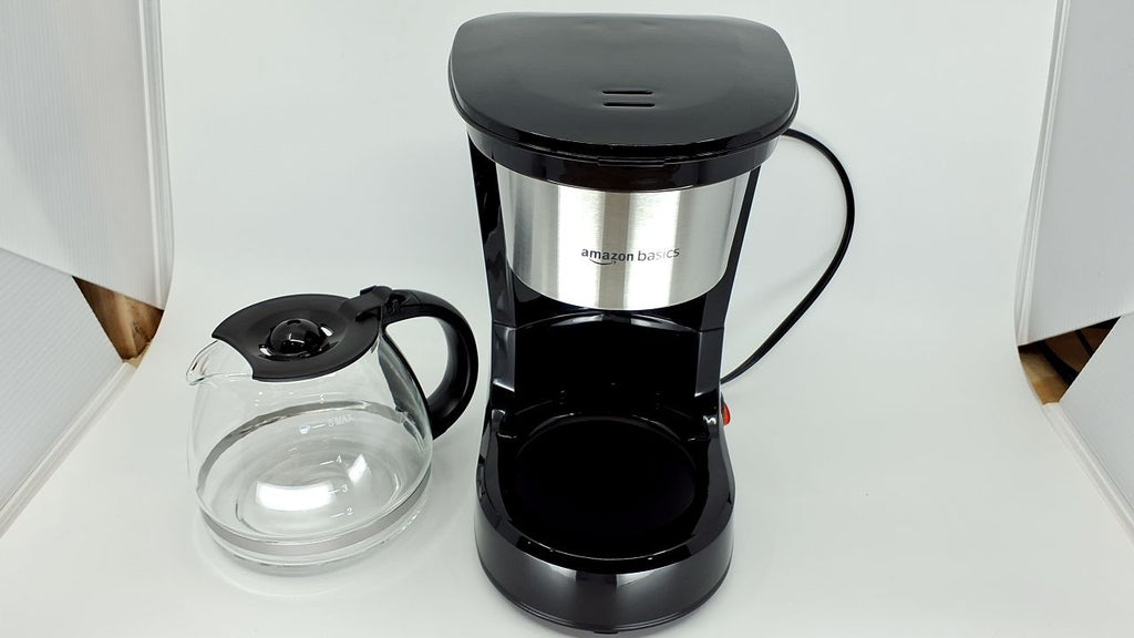 5-Cup Coffee Maker w/ Reusable Filter, Black & Stainless Steel
