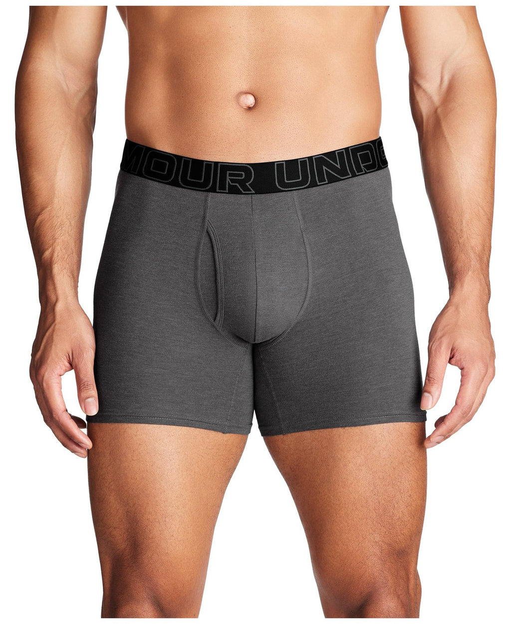Performance Cotton Boxers 3-Pack, 6in, Castlerock Heather, Under Armour, MD