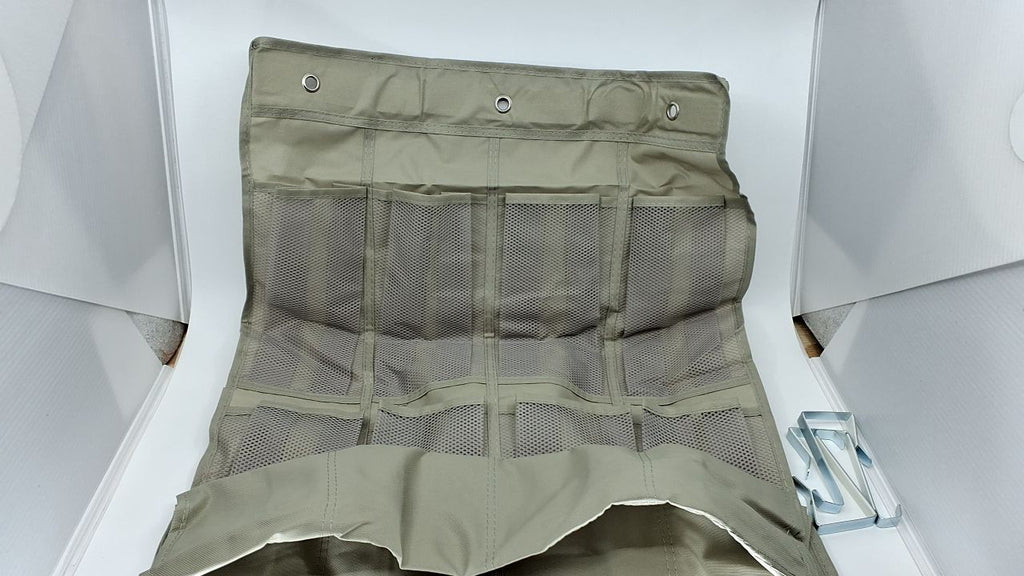 Amazon Basics 24 Medium Pocket Over-the-Door Hanging Shoe Organizer, Light Grey