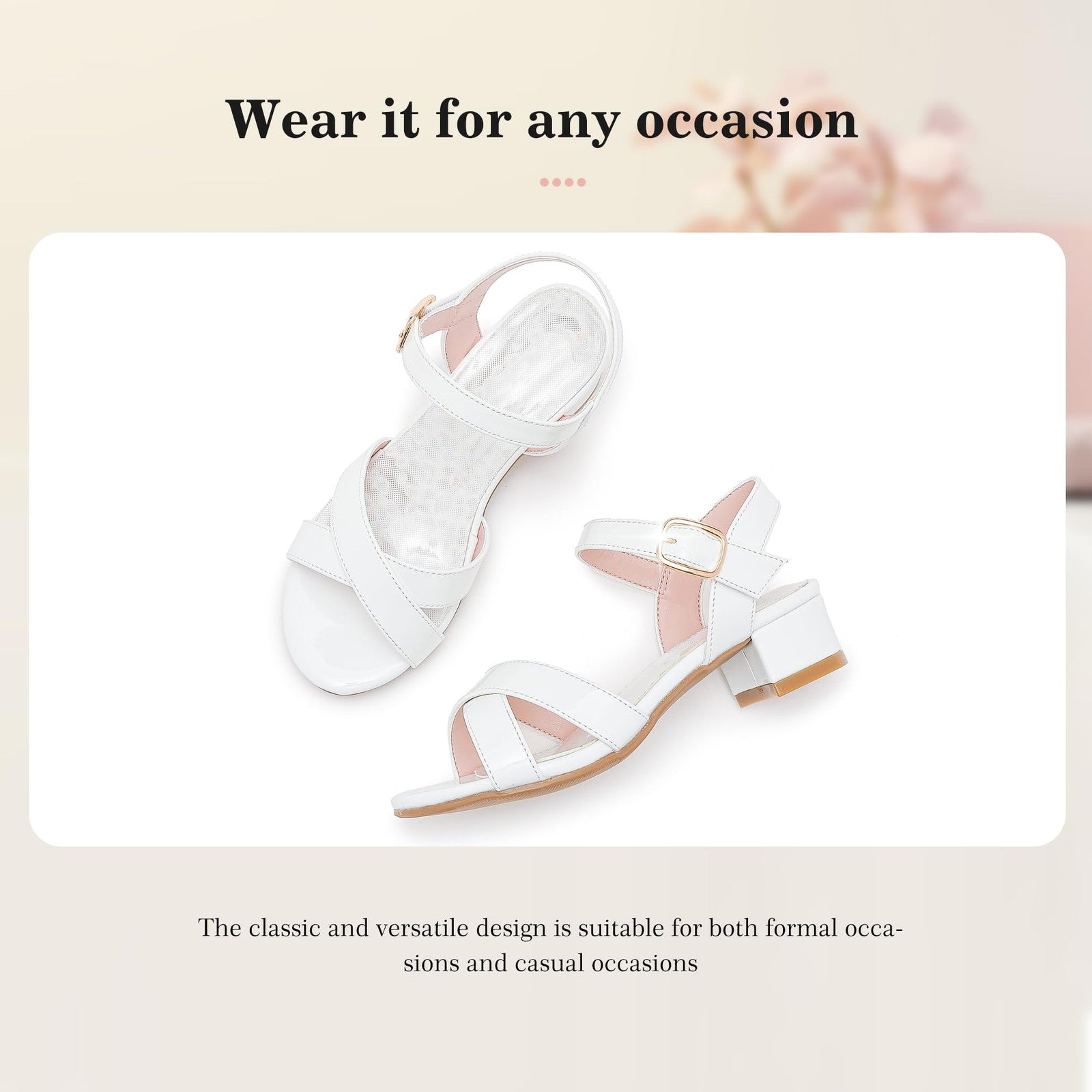 LAURMOSA Girls White Dress Shoes Kids Wedding Dress Shoes for Girls High Heel,13