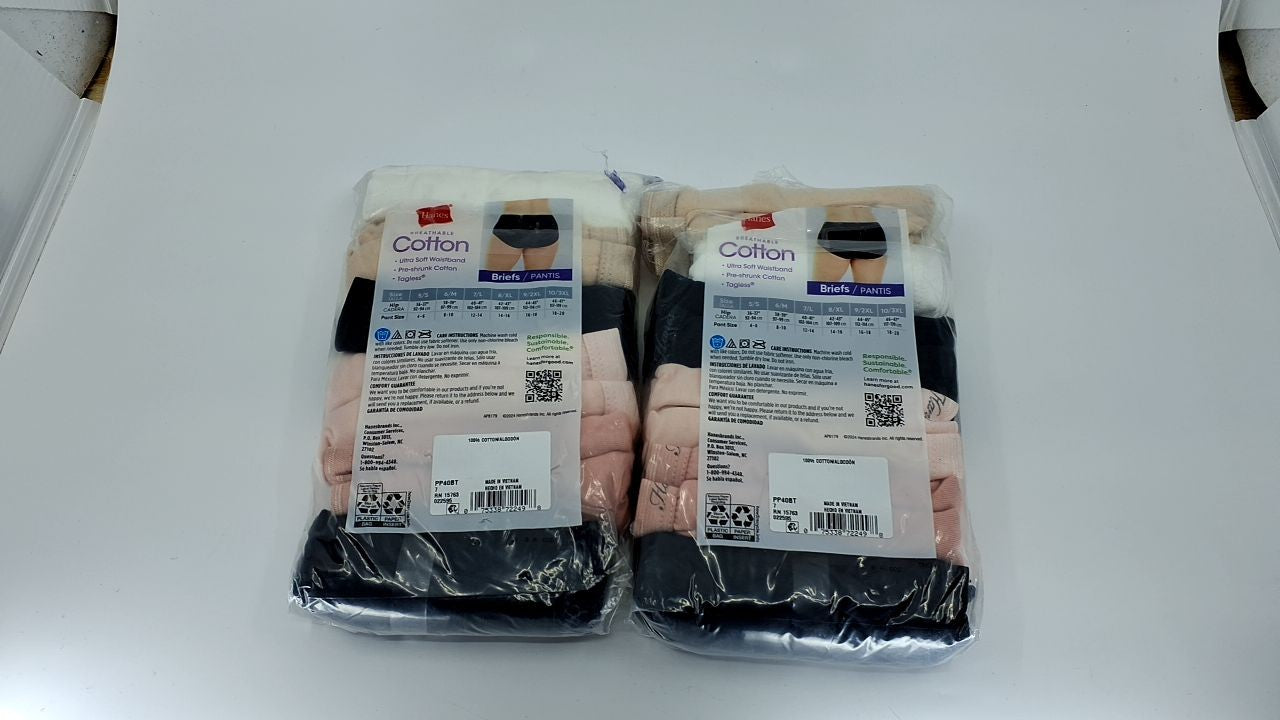 Hanes Women's Briefs Multipack, Size 7, Cotton, Moisture-Wicking