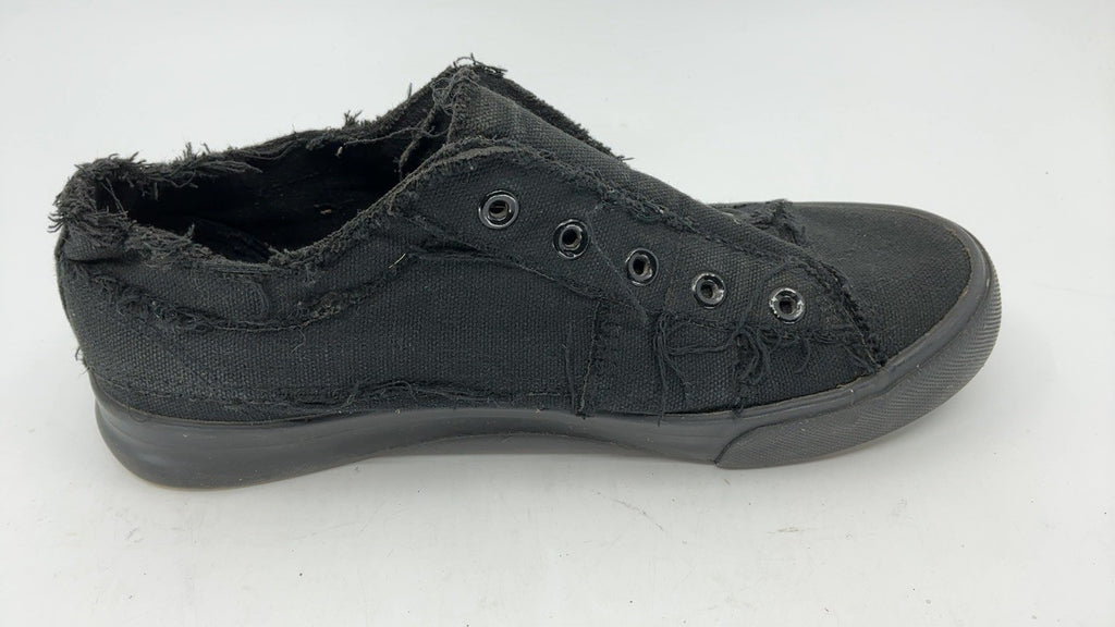 Slip-On Canvas Sneakers for Women, Size 8, Black, Fashionable Design