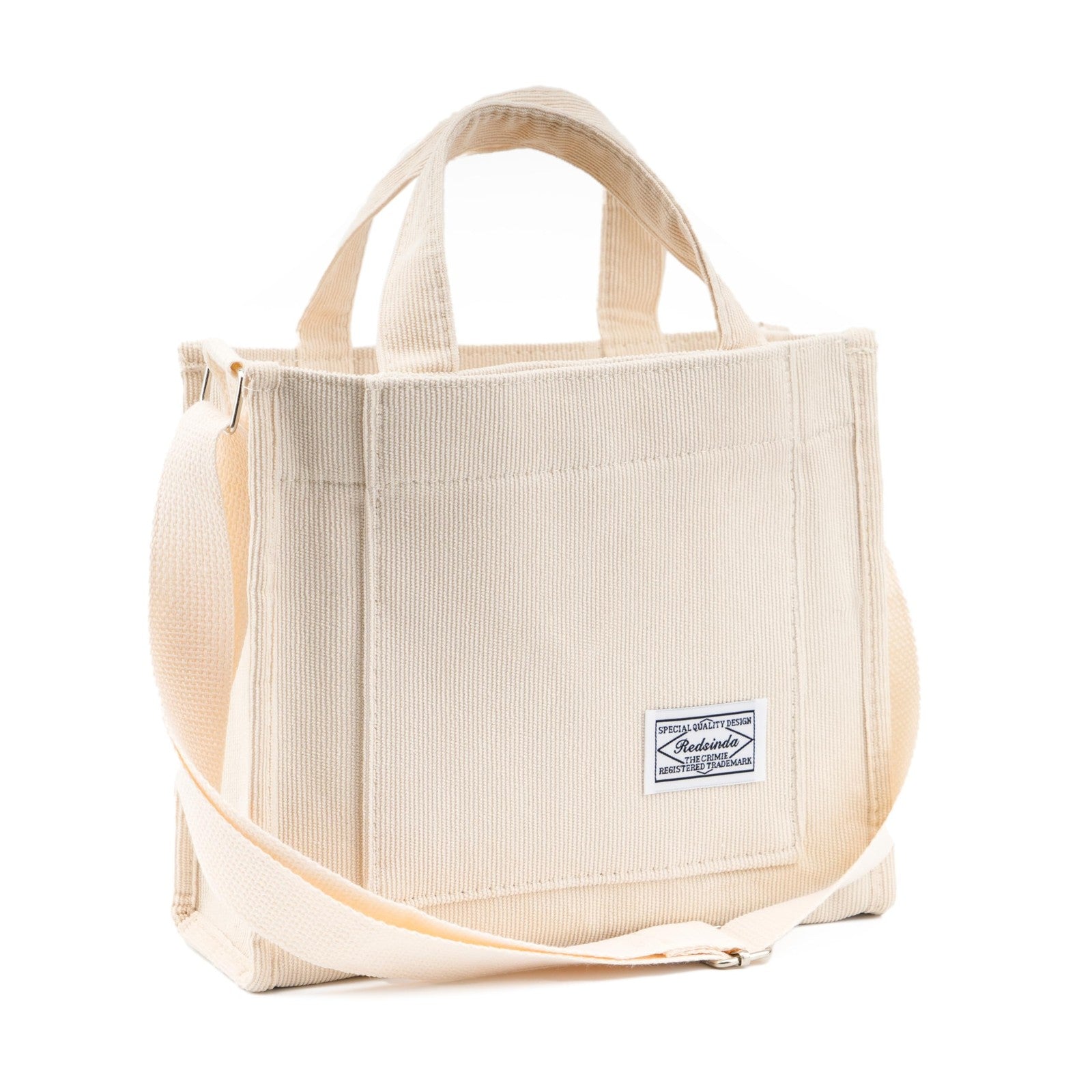 REDSINDA Aesthetic Corduroy Tote Bag Small Vintage Women Crossbody Bag (Beige)