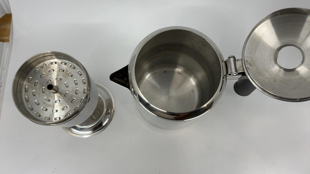 Cook N Home 8-Cup Stainless Steel Stovetop Coffee Percolator Pot Kettle, Tea