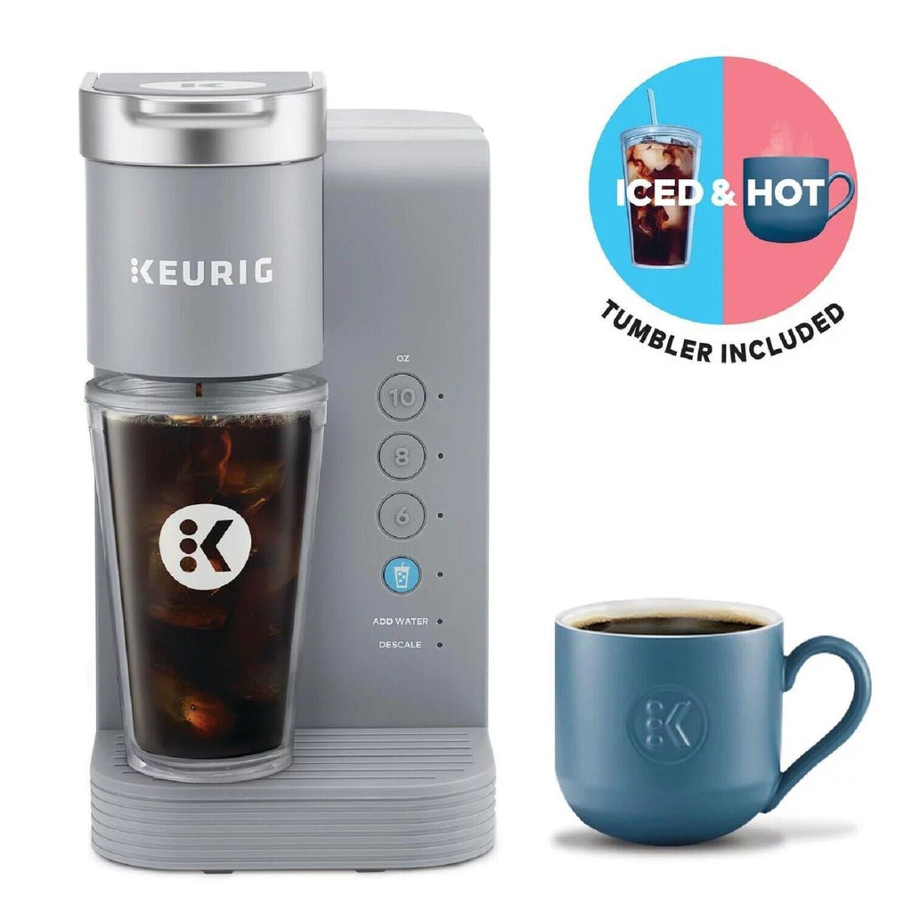 Keurig K-Iced Essentials Iced and Hot Single-Serve K-Cup Pod Coffee Maker, Gray