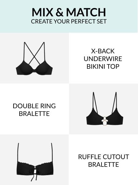 X-Large Women's Black High Leg Bikini Bottom, Wide Band Style