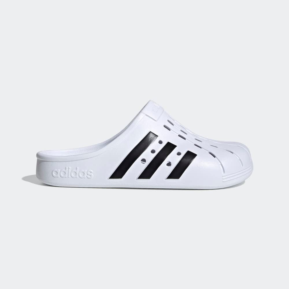 adidas Adilette Clog Slide, Footwear White/Core Black, Men's 11