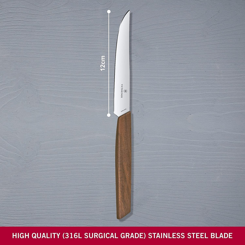 Victorinox Swiss Modern 2-Piece Steak Knife Set, 5in, Walnut Handles