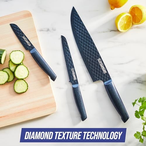 Blue Diamond Sharp Stone 3-Piece Cutlery Set, Nonstick & Dishwasher Safe