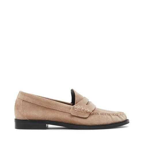 Steve Madden Women's Kingston Loafer, Taupe Suede, 7.5