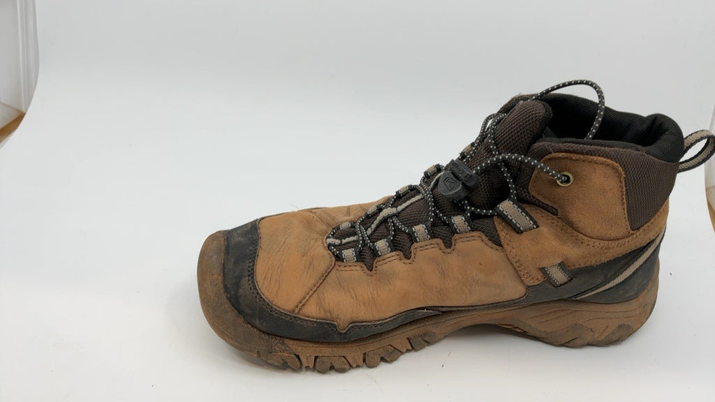 KEEN Targhee 4 Kids Hiking Boots, Waterproof, Bison/Brindle, Size 7