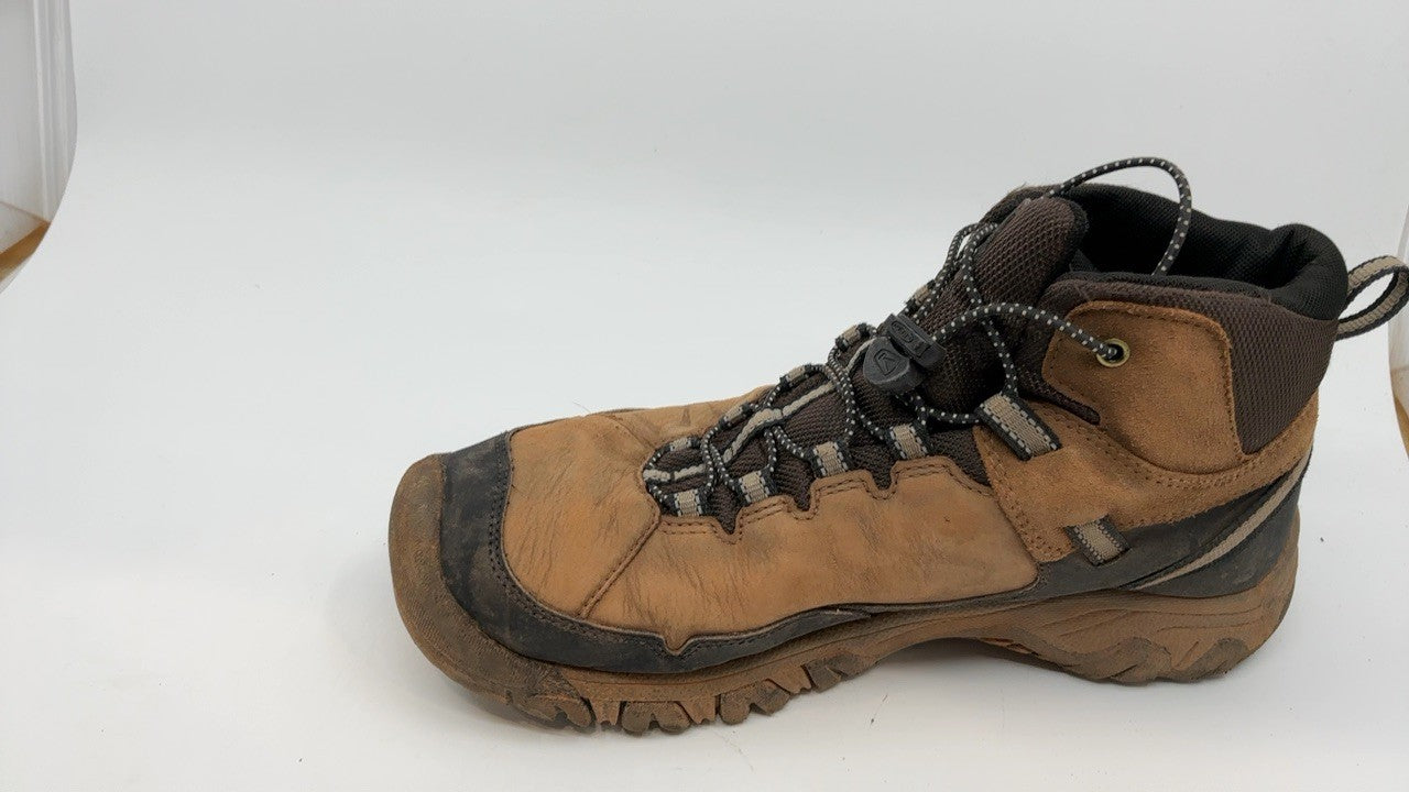 KEEN Targhee 4 Kids Hiking Boots, Waterproof, Bison/Brindle, Size 7
