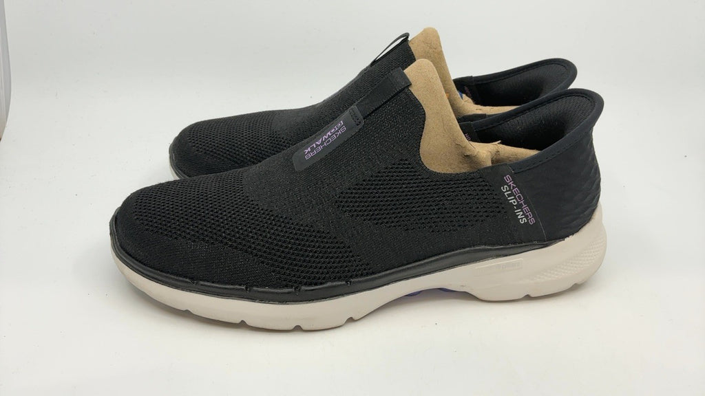 Skechers Women's Hands Free Slip-ins Go Walk 6 Sneakers, 8.5 Black/Lavender