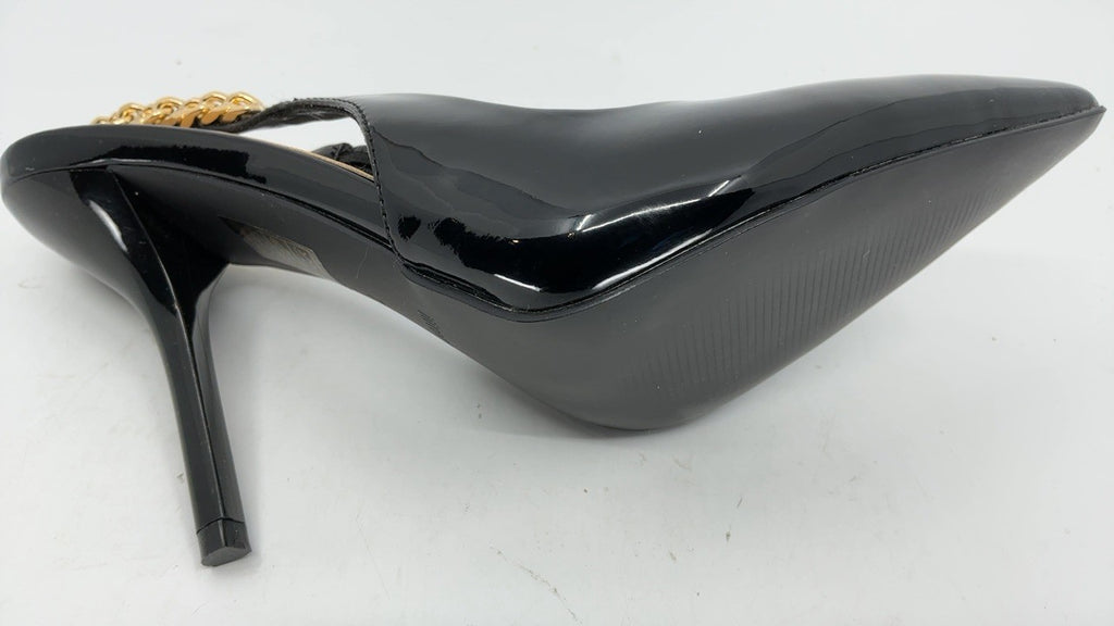 Black Patent Leather Stiletto Heels 4in Size 7 Slingback Pumps