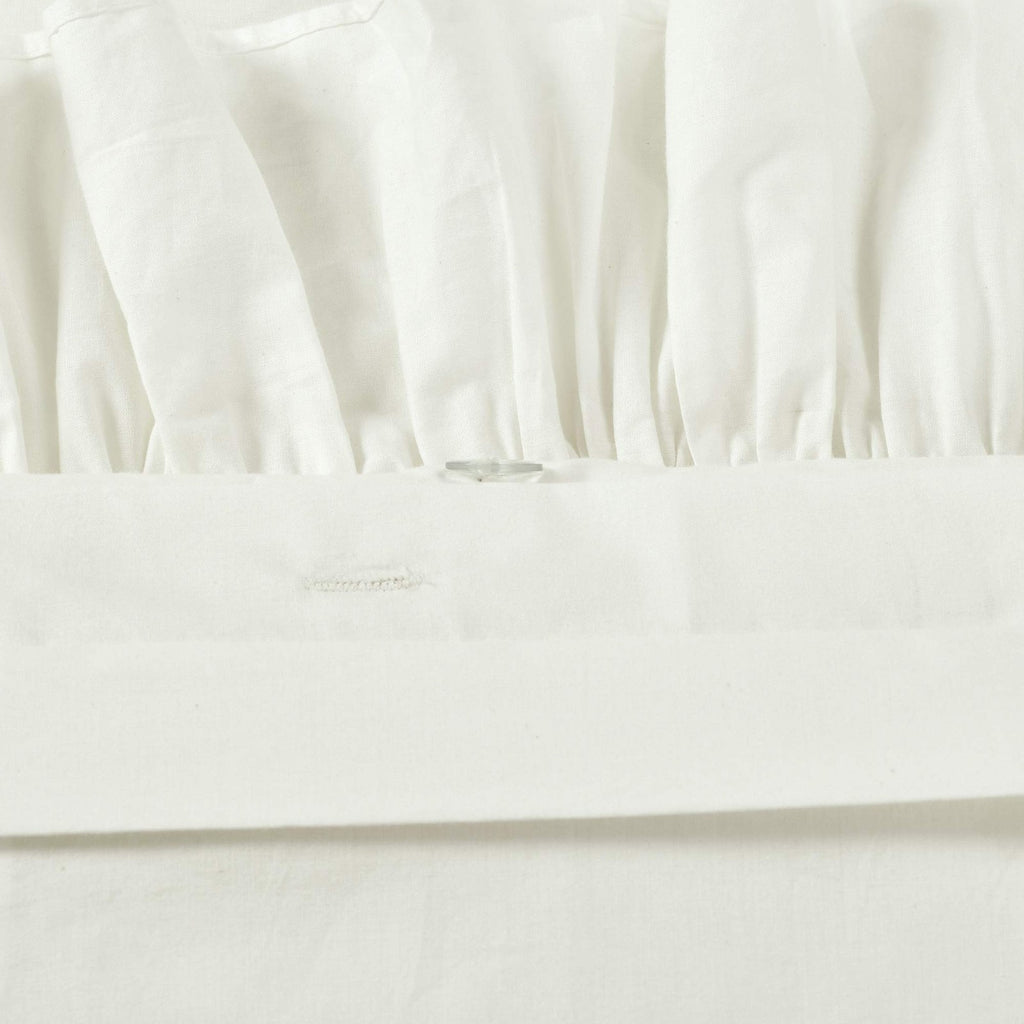Reyna Ruffle Cotton Duvet Cover Set 3 Pc Full/Queen White Bedding