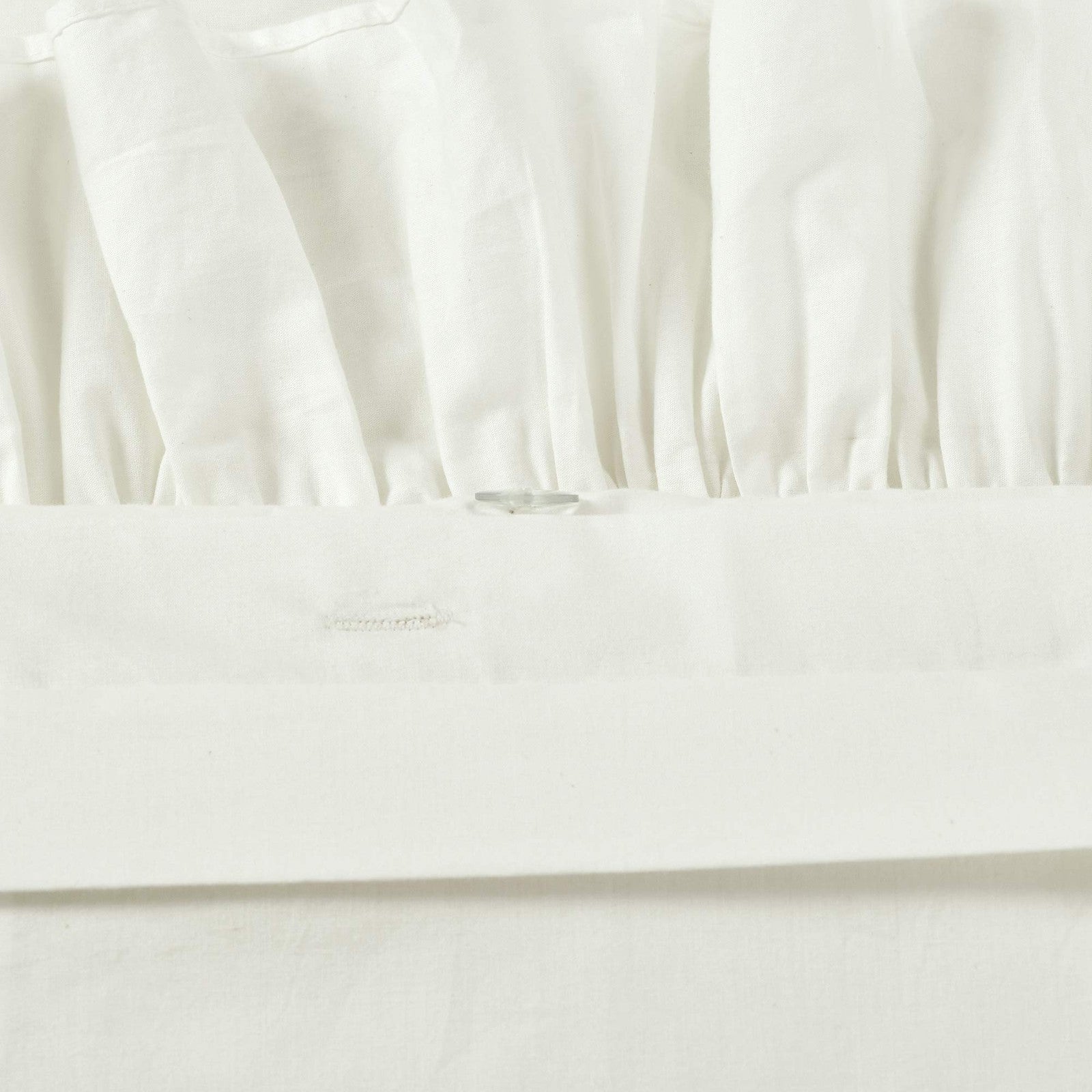 Reyna Ruffle Cotton Duvet Cover Set 3 Pc Full/Queen White Bedding
