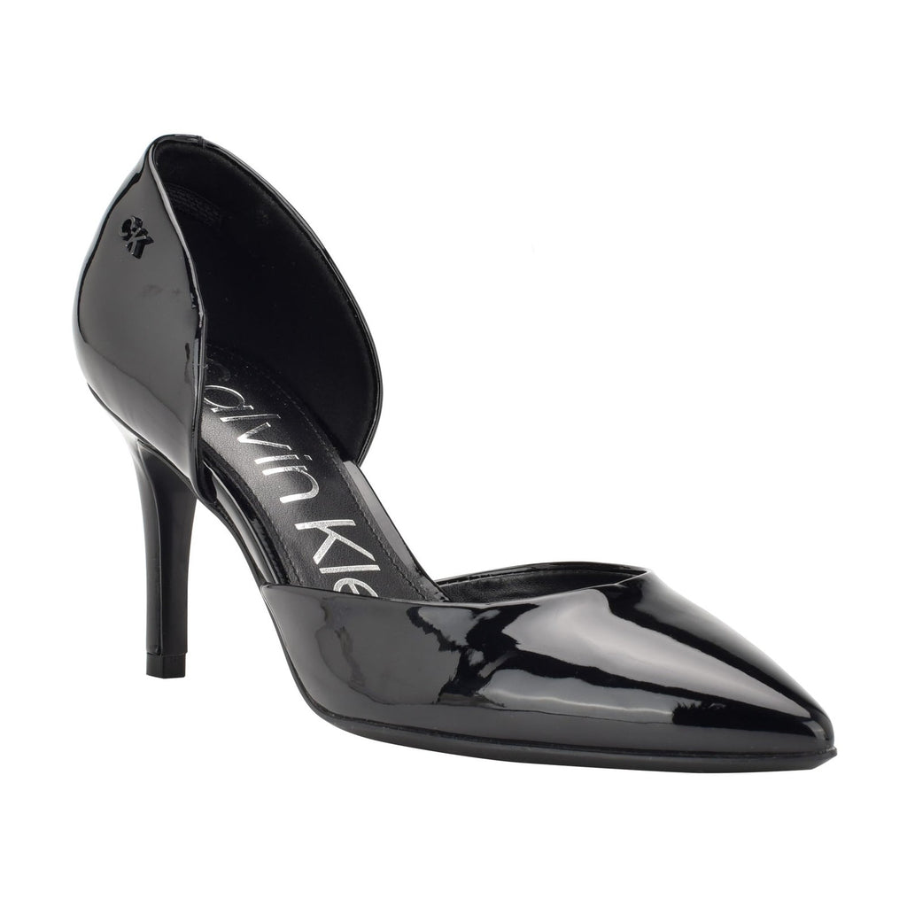 Calvin Klein Women's Gloria Pump, Black Patent 002, 6.5