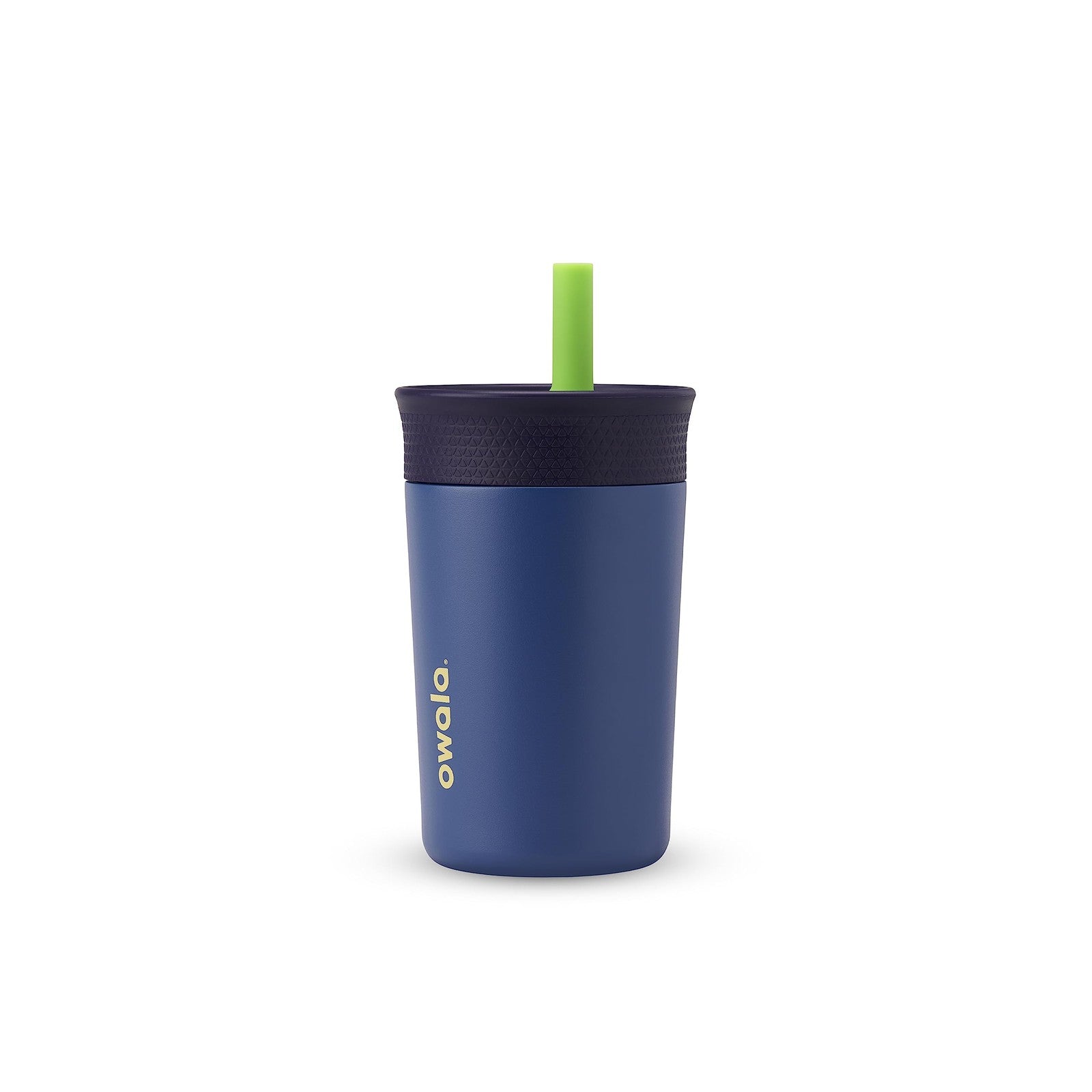 12 Oz Owala Kids Insulated Tumbler, Navy & Blue, Reusable Straw, Dishwasher Safe