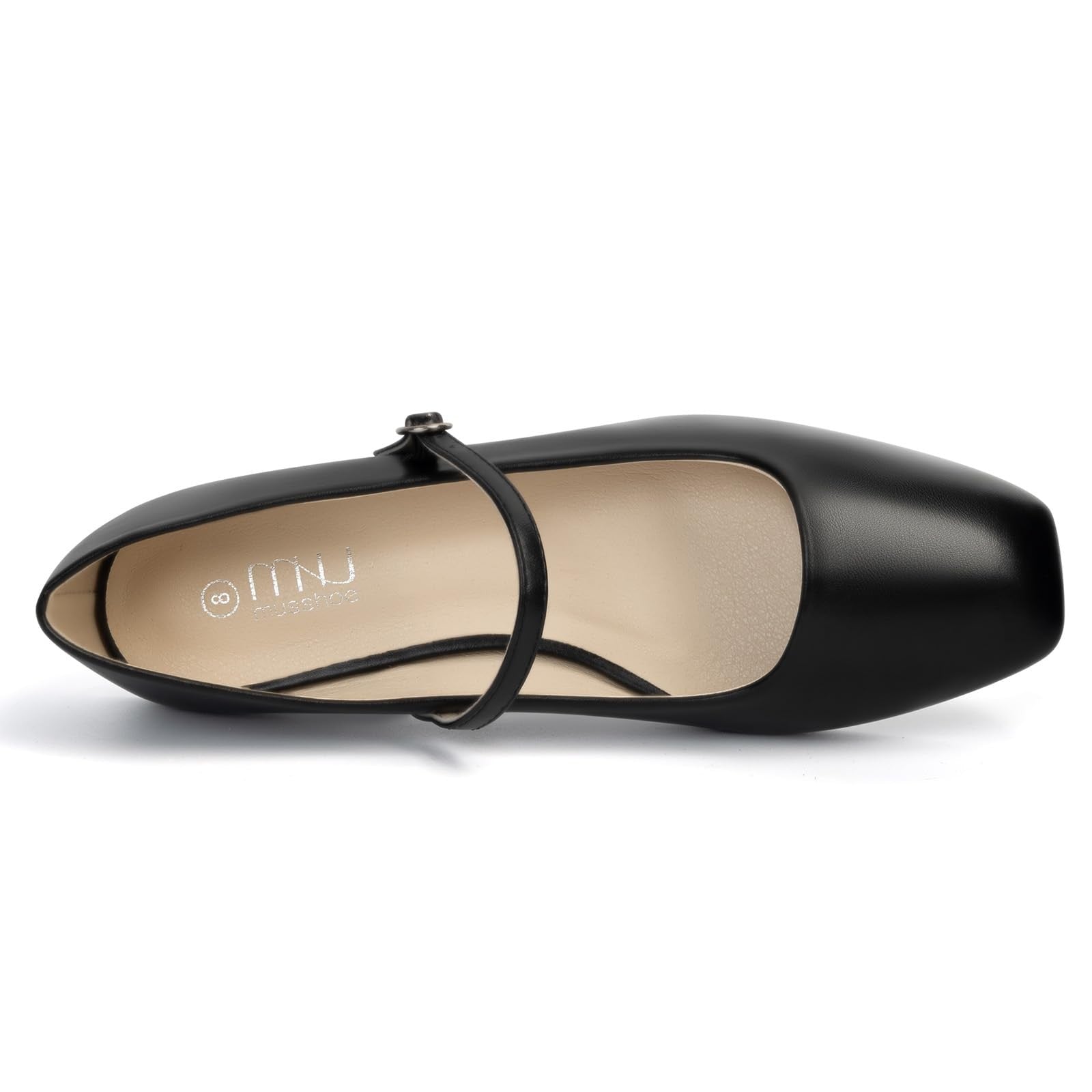 Versatile Womens Black Flats Size 7 w/ Adjustable Strap & Comfort