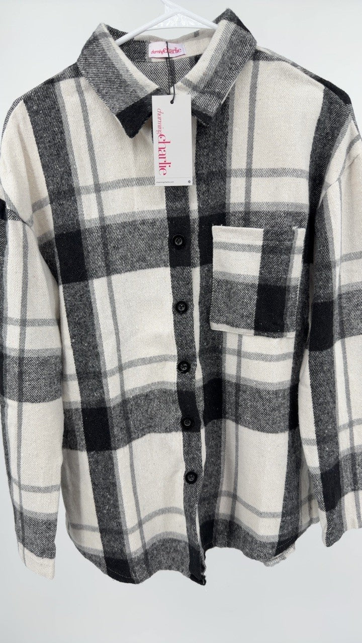 Oversized Plaid Button Up Shirt