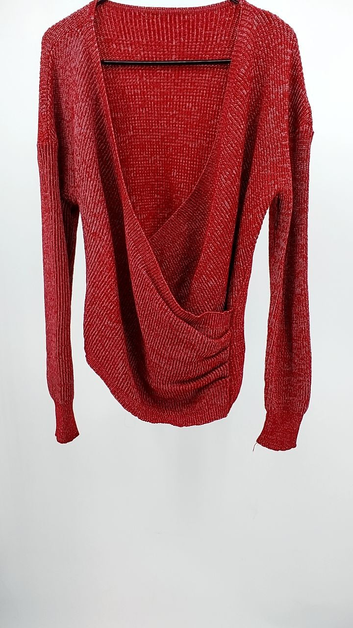 Surplice Long Sleeve Knit Top