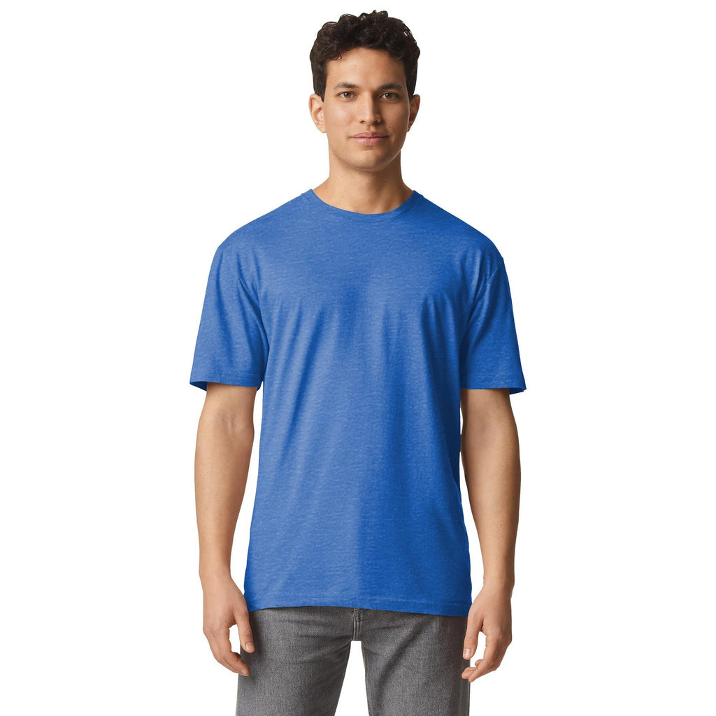 2-Pack Gildan G64000 Softstyle Cotton T-Shirts, Large, Heather Royal