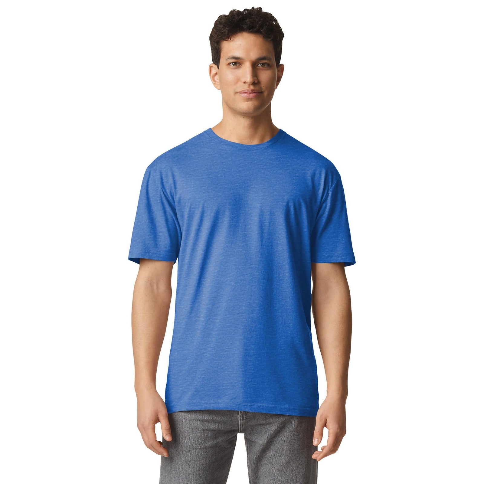 2-Pack Gildan G64000 Softstyle Cotton T-Shirts, Large, Heather Royal