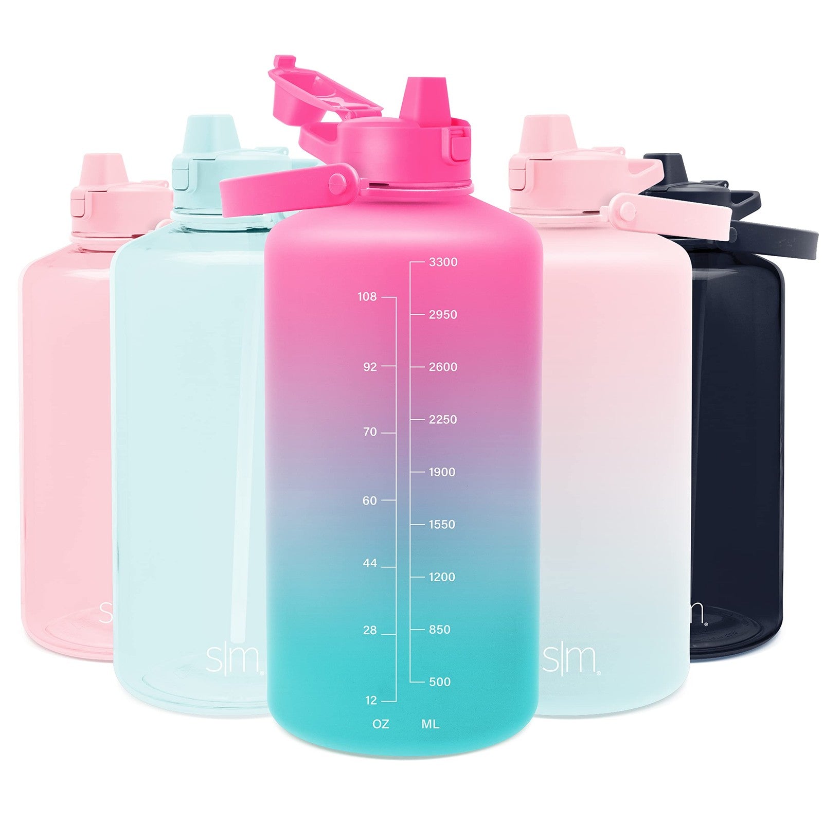 Simple Modern 1 Gallon Water Bottle - Motivational Markings, Sorbet