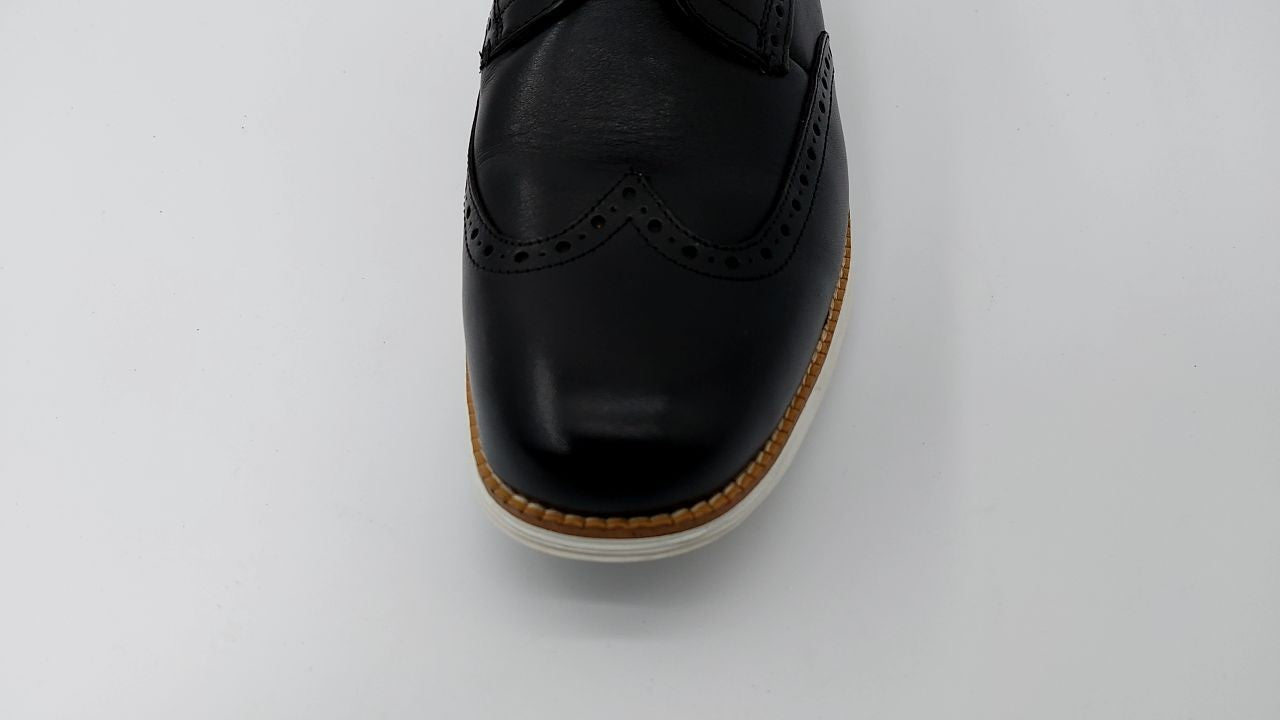 Cole Haan Men's Original Grand Shortwing Oxford Shoe, Black Leather/White, 10.5