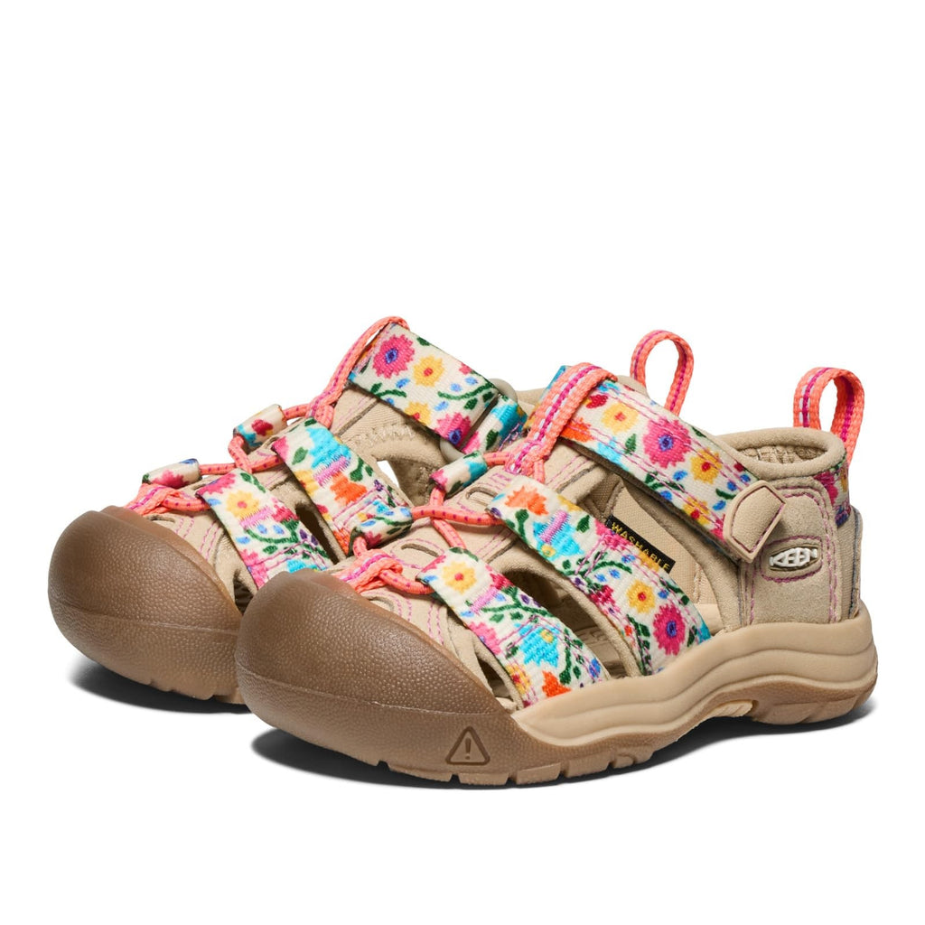 KEEN Unisex-Child Newport H2 Closed Toe Water Sandals, Safari/Birch, 7