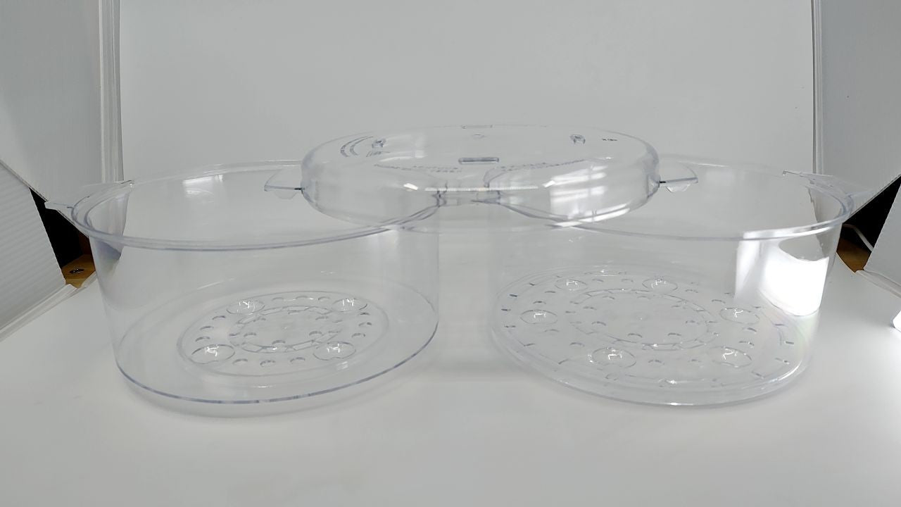 2-Tier Electric Food Steamer, 5 Qt, Auto Shutoff, Stainless Steel, Silver