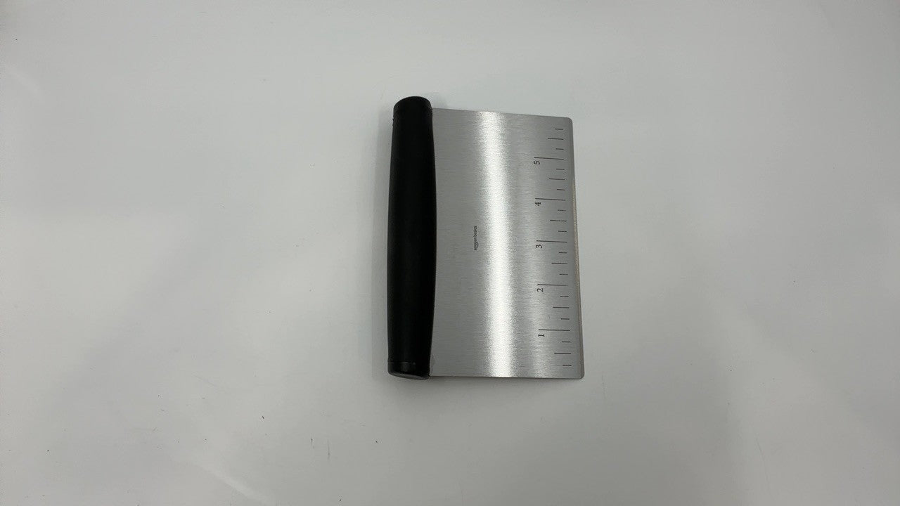6 In Scraper/Chopper Tool, Stainless Steel, Black & Silver, Kitchen Utensil