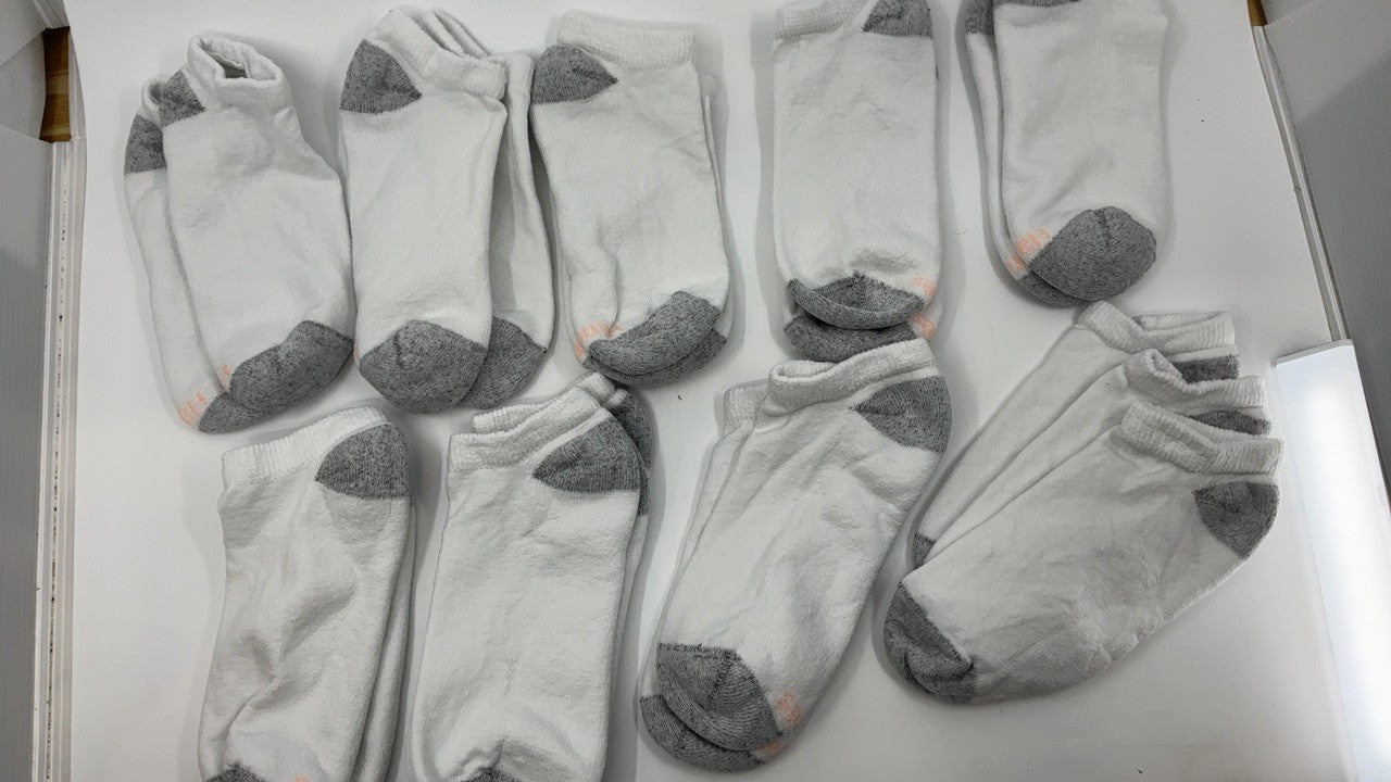 Hanes Women's No Show Socks 10 Pack, Size 8-12, White, Moisture-Wicking