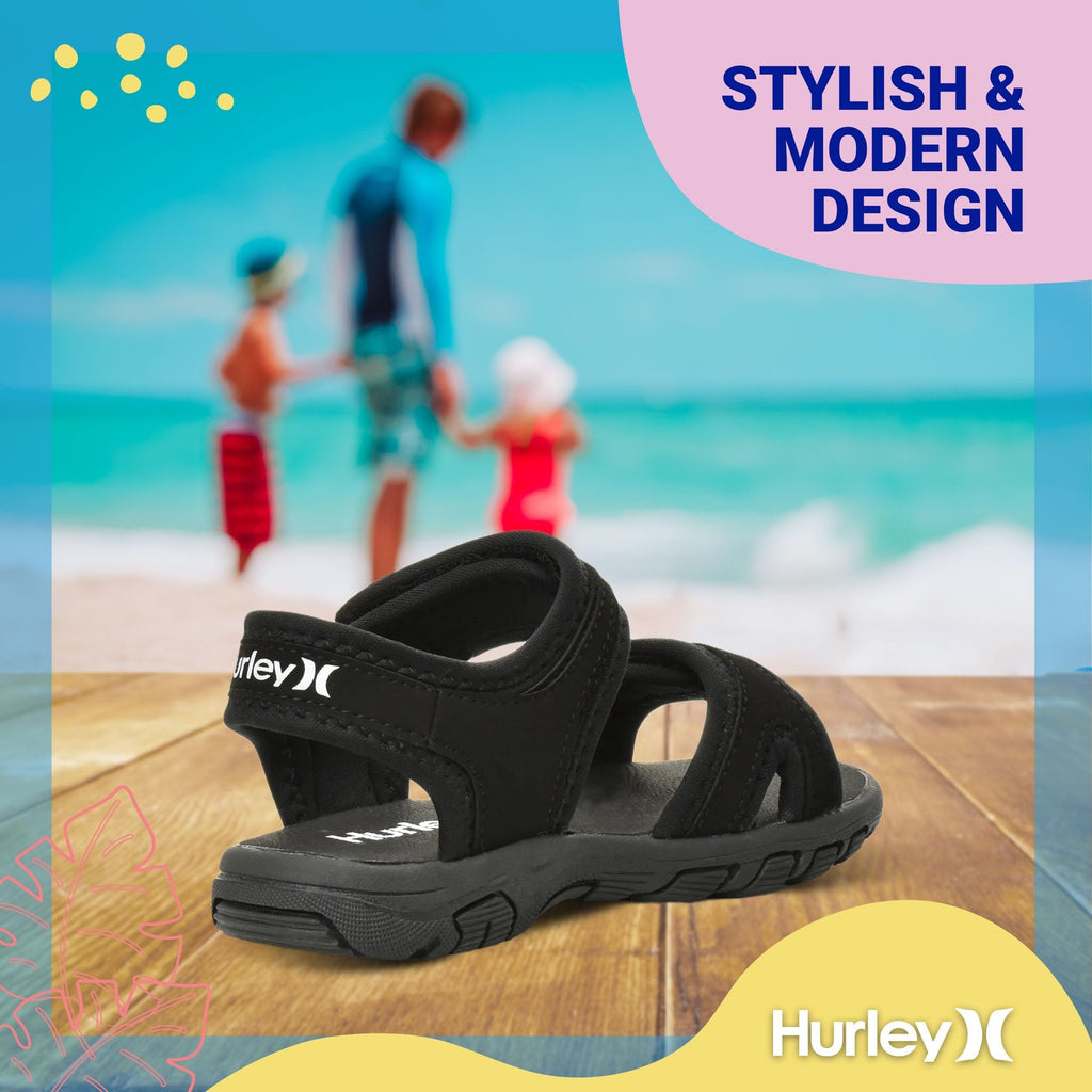 Hurley Loni Toddler Water Shoes, Girls and Boys Open Toe Sandals, Lightweight, B