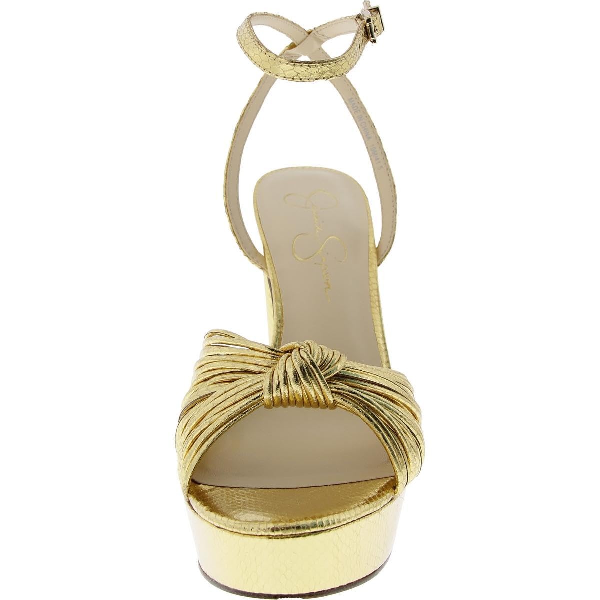 Jessica Simpson Women's Immie Platform Sandal Heeled, Gold, 7