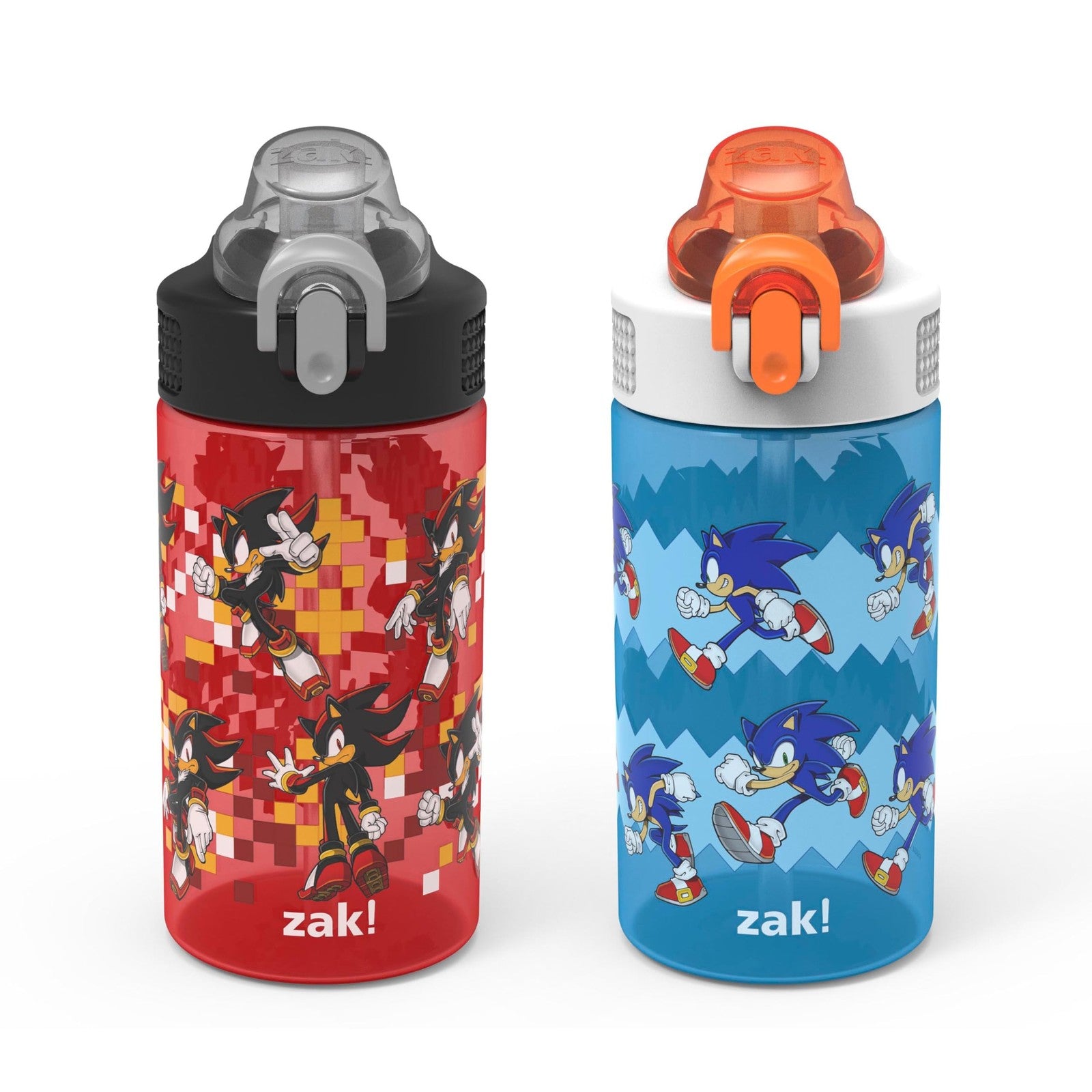 Sonic & Shadow 16oz Water Bottles, BPA-Free, Leak-Proof, 2-Pack