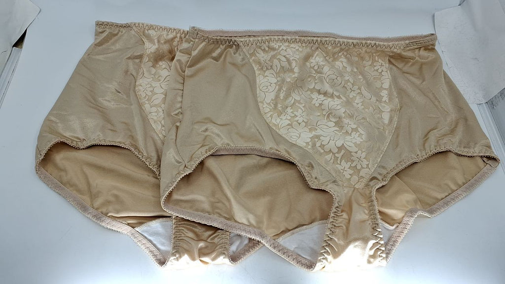 Bali 2-Pack Shapewear Briefs, Light Control, Lace Tummy, 3X-Large, Soft Taupe