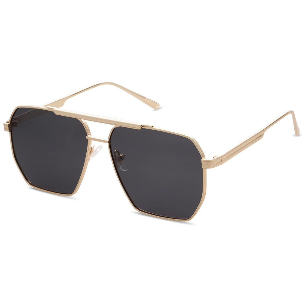 SOJOS Retro Oversized Square Polarized Sunglasses Gold/Black 60mm