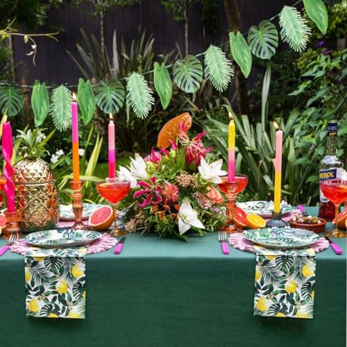 Tropical Palm Leaf Garland Party Decorations, Length 2.6M, 8.5 FT, Green