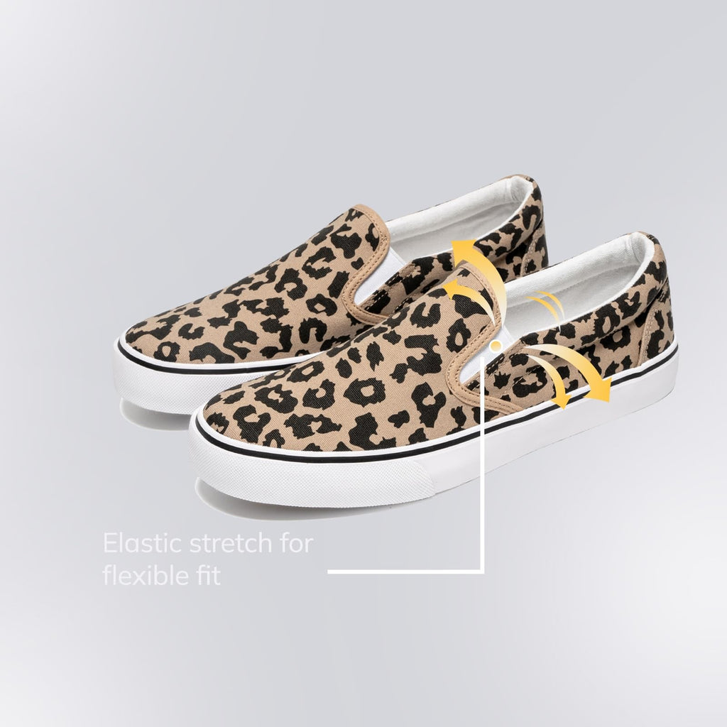 Size 6 Leopard Slip On Fashion Sneakers for Women, Casual & Comfortable