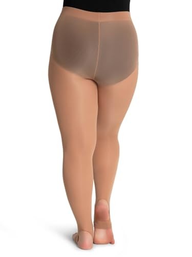 Capezio Womens Tights, Light Suntan, 1X-2X, Self Knit Waistband