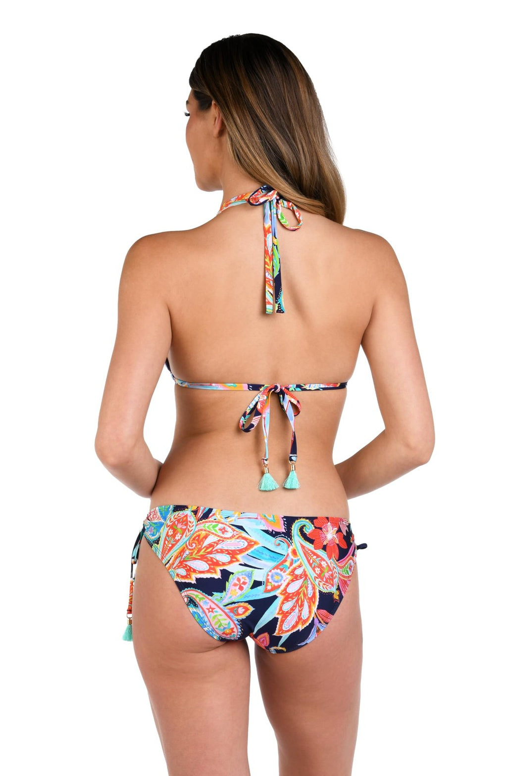 La Blanca Women's Halter Bikini Swimsuit Top, Multi//Tropidelic Paisley, 8