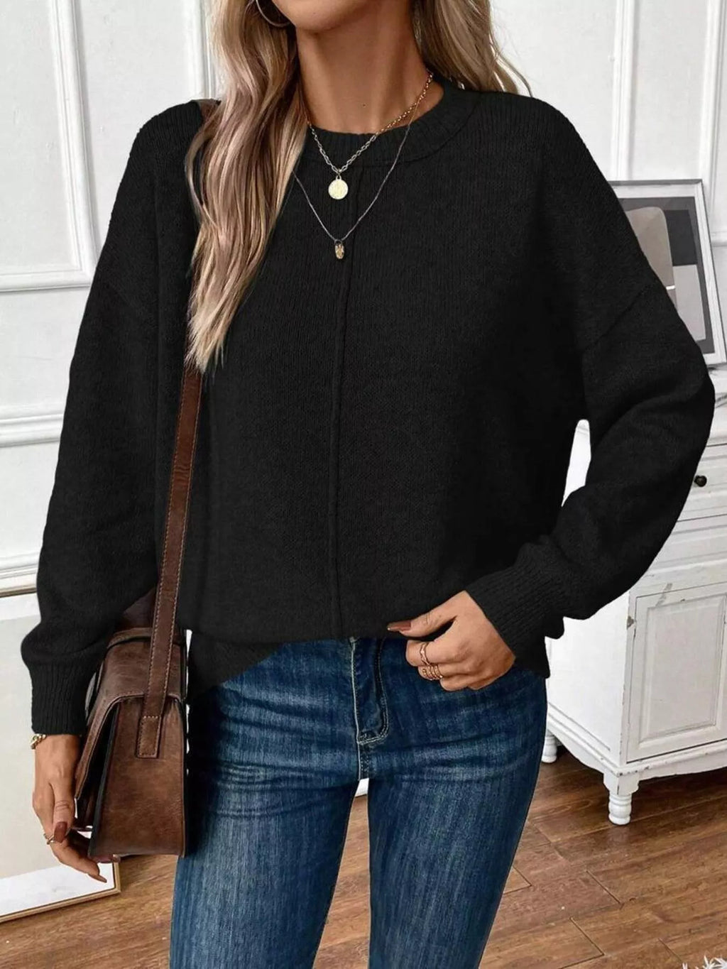 Loose-Fit Dropped Shoulder Sweater