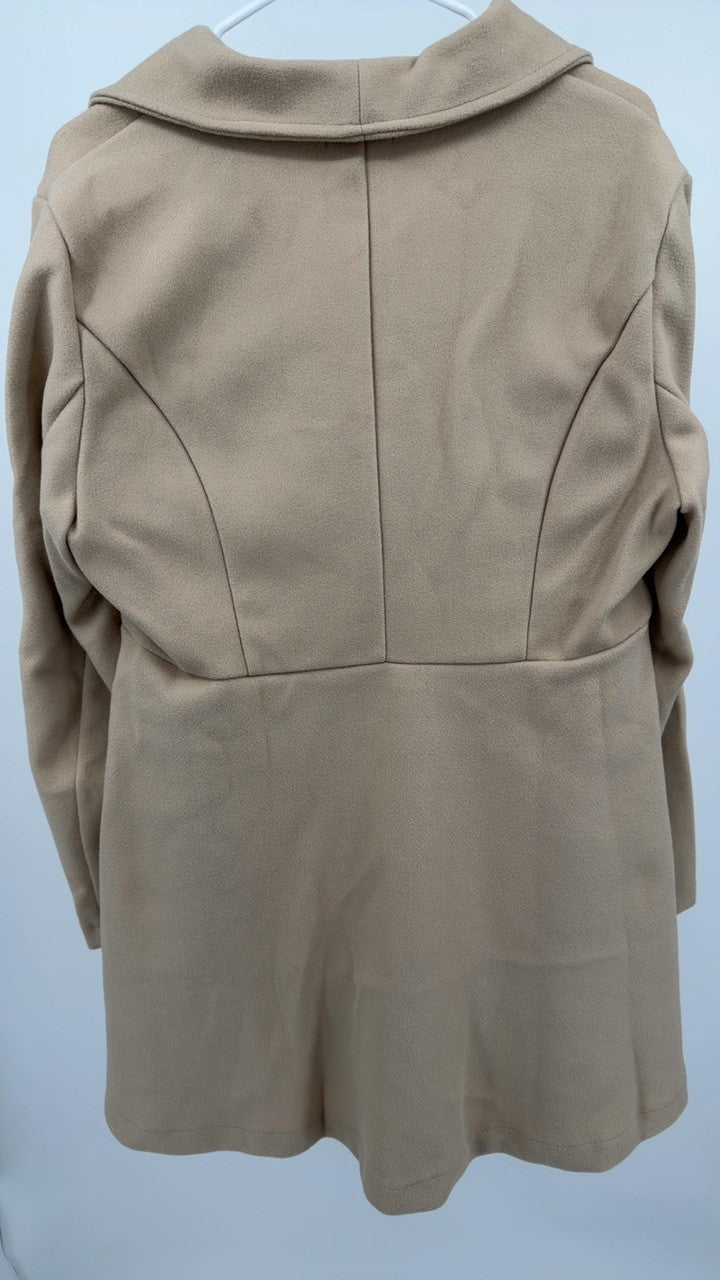 Collared Neck Button Up Long Sleeve Coat