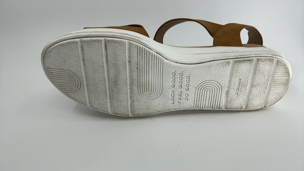 Dr. Scholl's Shoes Shoes Womens Time Off Sky Sandal Honey Brown Smooth 9.5 M